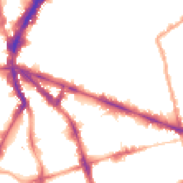 Night-time road noise heatmap for EC1V 1LA