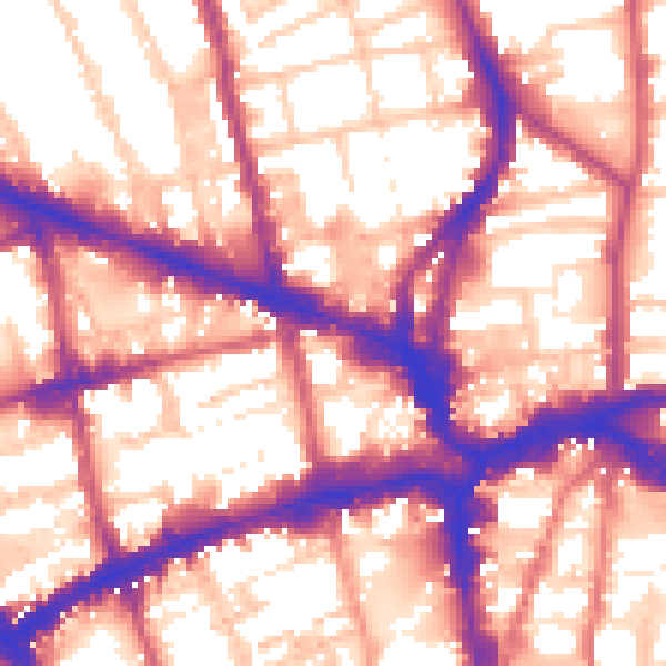 Daytime road noise heatmap for EC1V 2NT