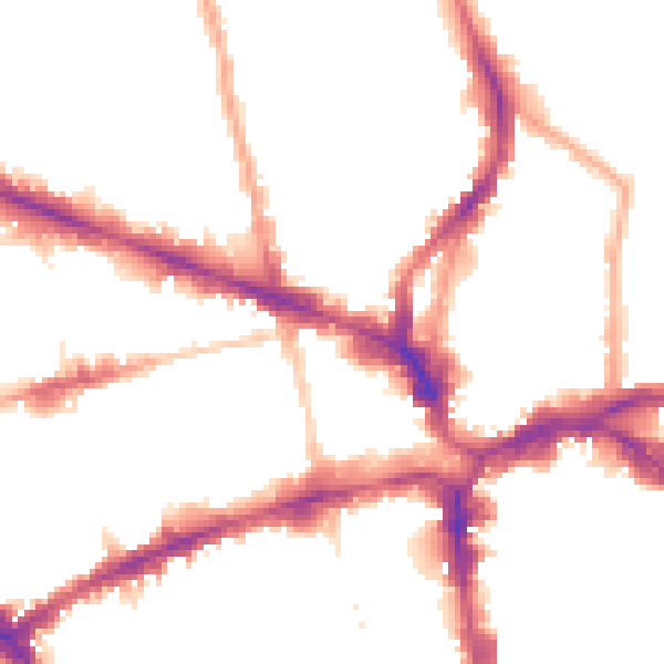 Night-time road noise heatmap for EC1V 2NT