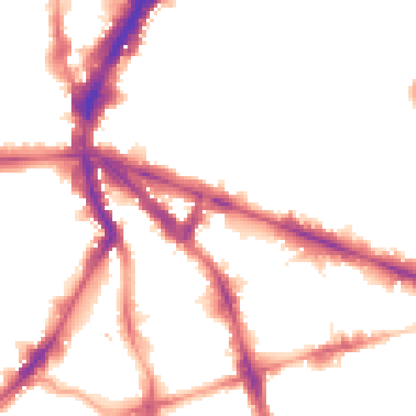 Night-time road noise heatmap for EC1V 2PZ
