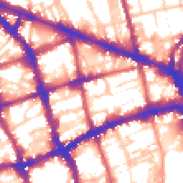 Daytime road noise heatmap for EC1V 3PW