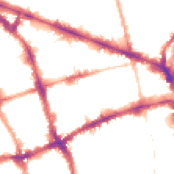 Night-time road noise heatmap for EC1V 3PW