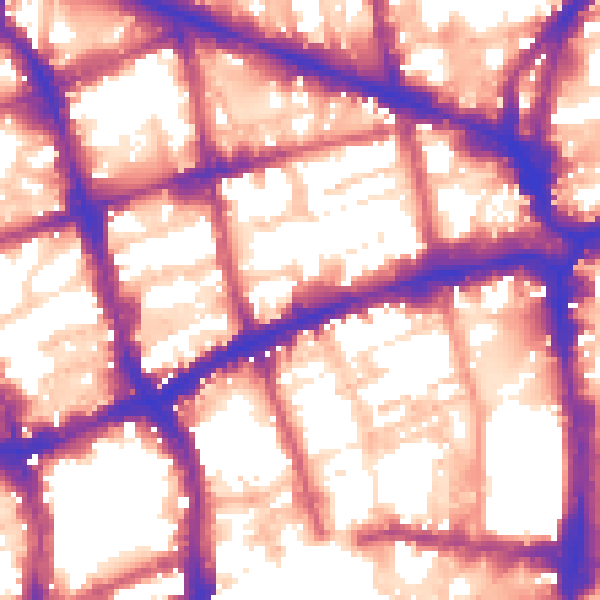 Daytime road noise heatmap for EC1V 3QJ