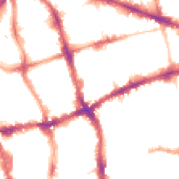 Night-time road noise heatmap for EC1V 3RD