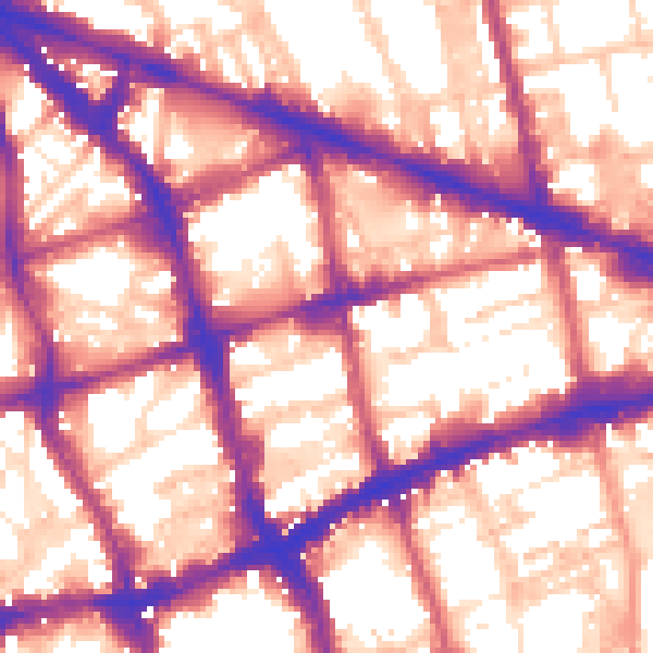 Daytime road noise heatmap for EC1V 3RG