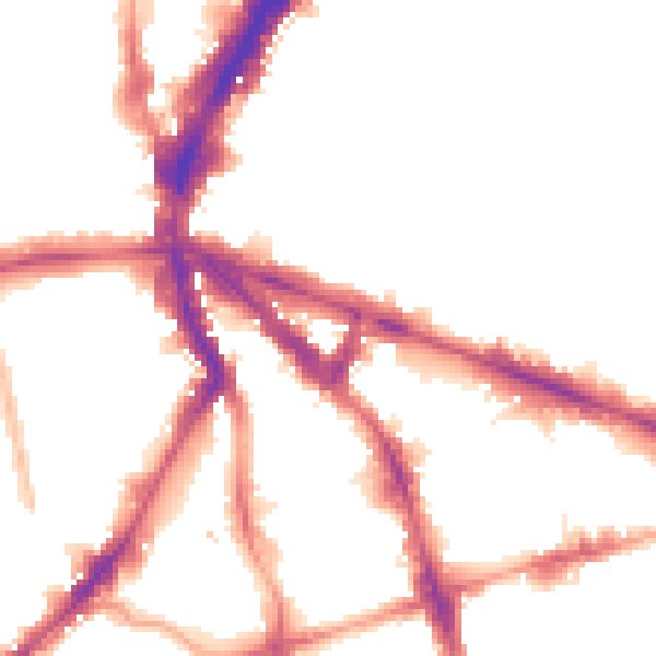 Night-time road noise heatmap for EC1V 7LP