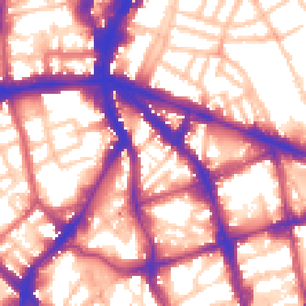 Daytime road noise heatmap for EC1V 7NR