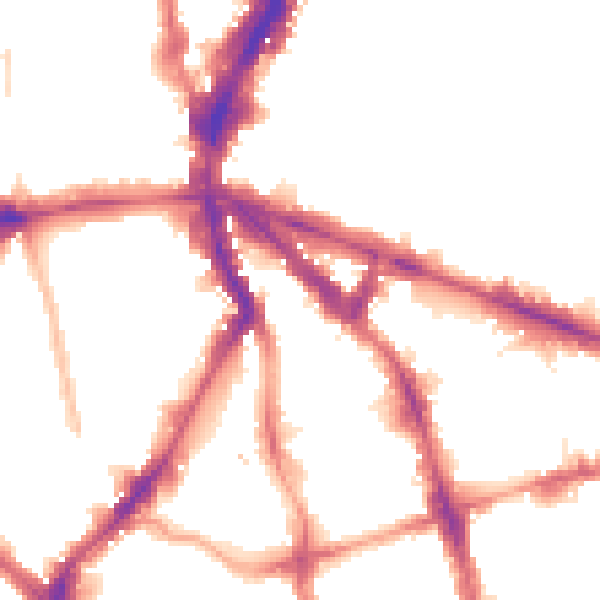 Night-time road noise heatmap for EC1V 7NS