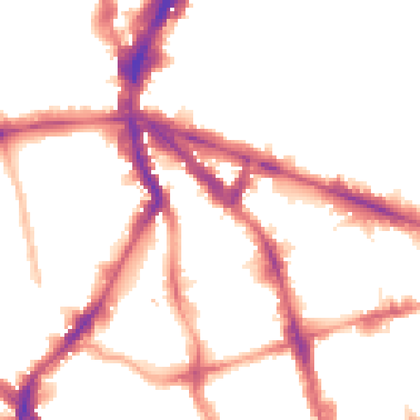 Night-time road noise heatmap for EC1V 7PA