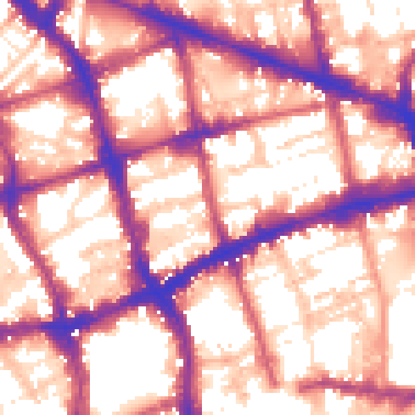 Daytime road noise heatmap for EC1V 8AB