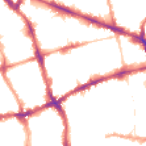 Night-time road noise heatmap for EC1V 8AB