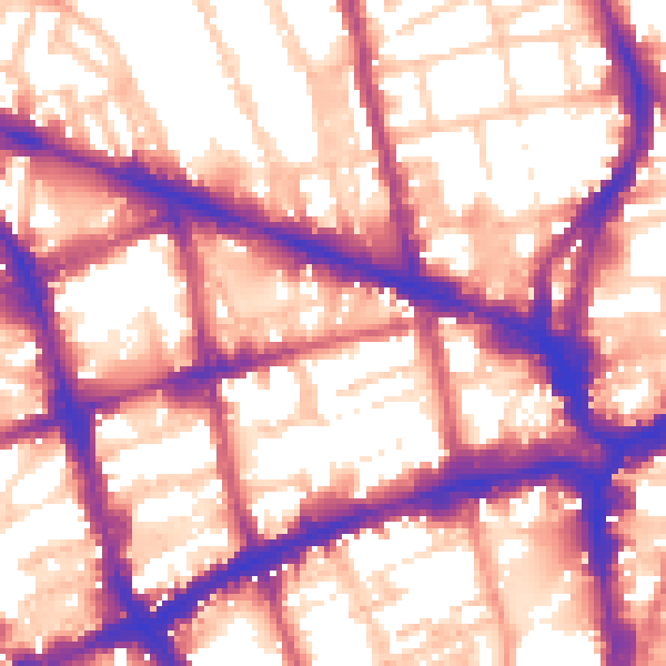 Daytime road noise heatmap for EC1V 8BF