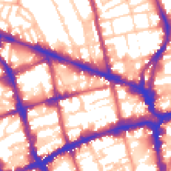 Daytime road noise heatmap for EC1V 8BP