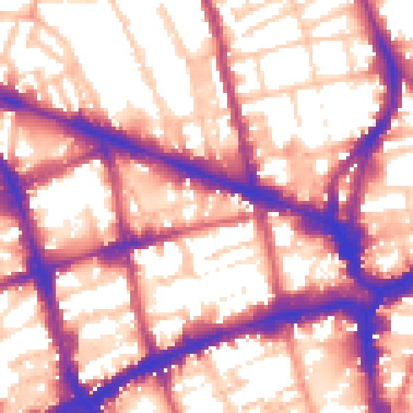 Daytime road noise heatmap for EC1V 8BR