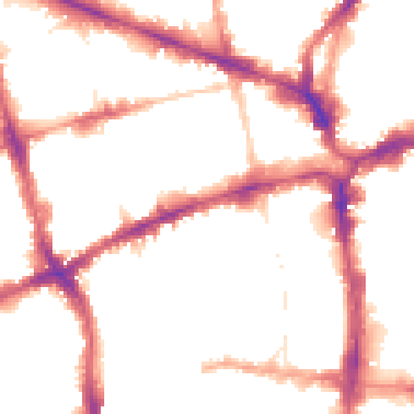 Night-time road noise heatmap for EC1V 9BD