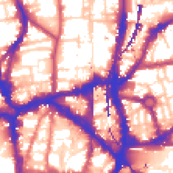 Daytime road noise heatmap for EC1V 9LE