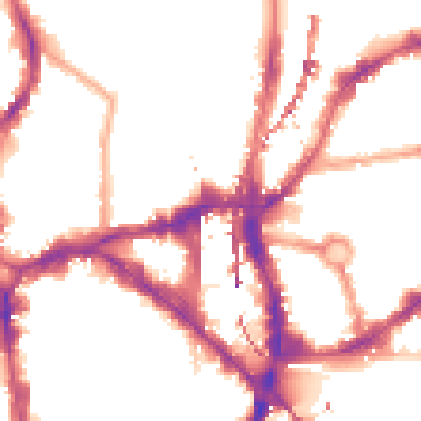 Night-time road noise heatmap for EC1V 9LT