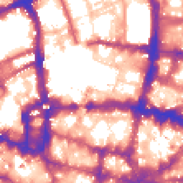 Daytime road noise heatmap for EC2Y 5AG