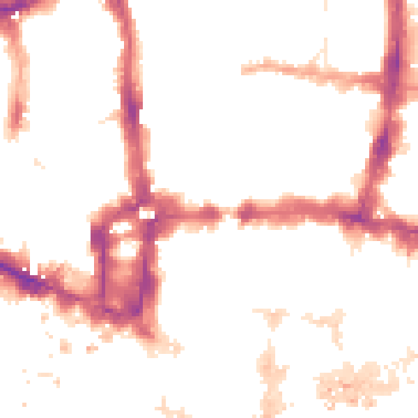 Night-time road noise heatmap for EC2Y 5AP