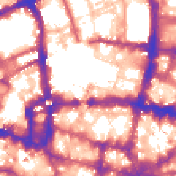 Daytime road noise heatmap for EC2Y 8BJ
