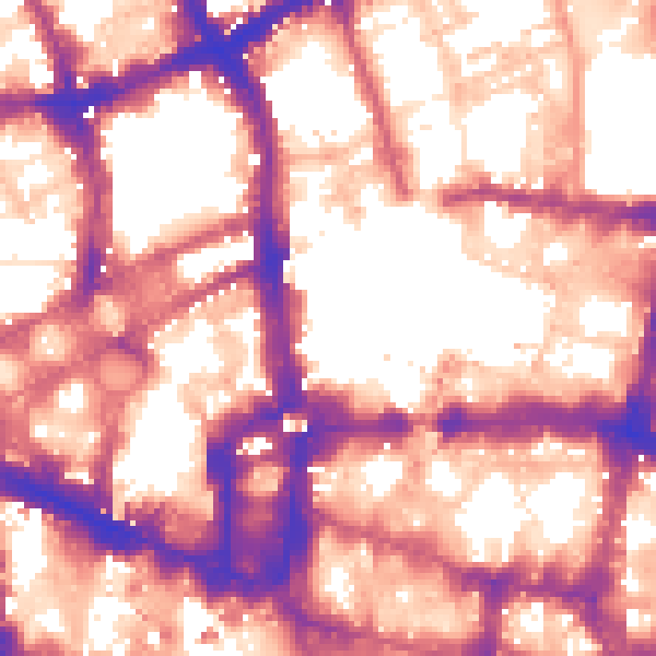 Daytime road noise heatmap for EC2Y 8BT
