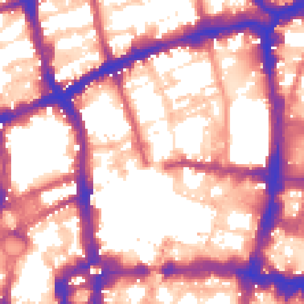 Daytime road noise heatmap for EC2Y 8DQ