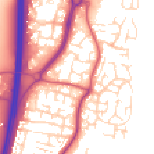 Daytime road noise heatmap for EN10 6AU