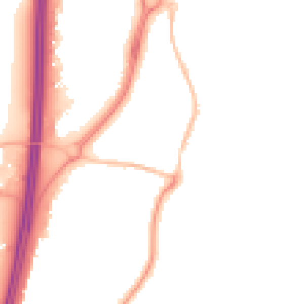 Night-time road noise heatmap for EN10 6AU
