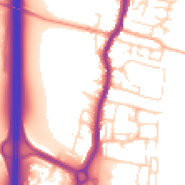 Daytime road noise heatmap for EN10 6DR