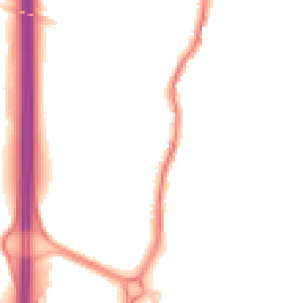 Night-time road noise heatmap for EN10 6DR