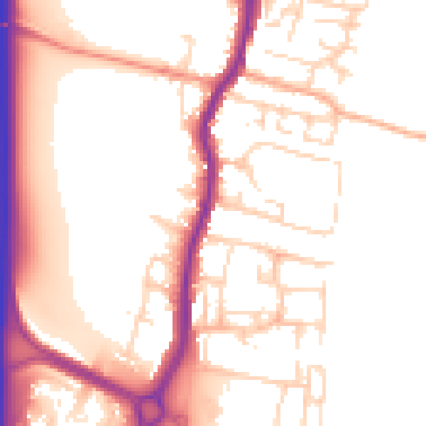 Daytime road noise heatmap for EN10 6DW