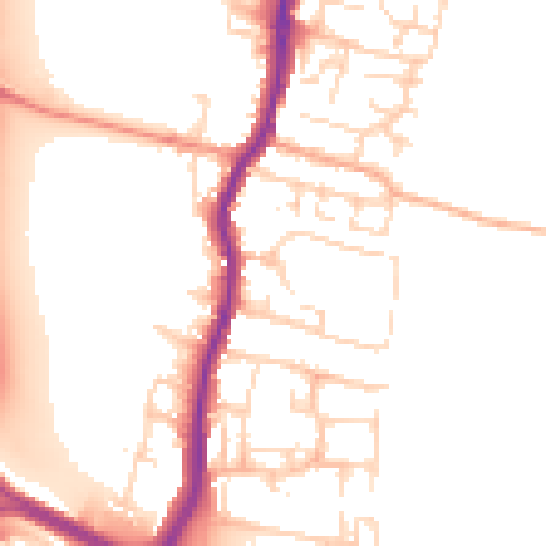 Daytime road noise heatmap for EN10 6DX