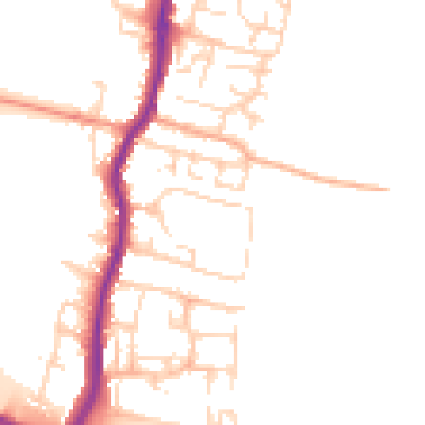 Daytime road noise heatmap for EN10 6DY