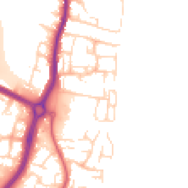 Daytime road noise heatmap for EN10 6FW