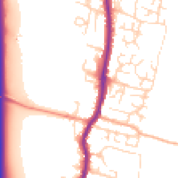 Daytime road noise heatmap for EN10 6GU