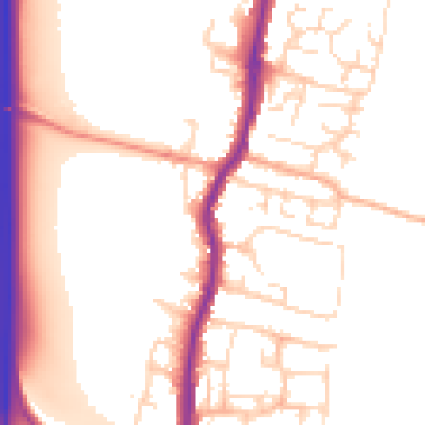 Daytime road noise heatmap for EN10 6JL