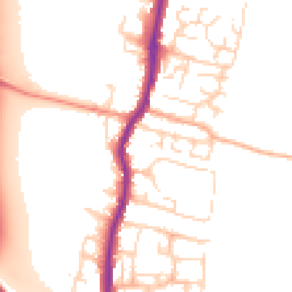 Daytime road noise heatmap for EN10 6JQ