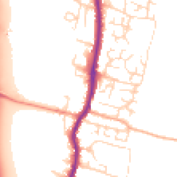 Daytime road noise heatmap for EN10 6LG