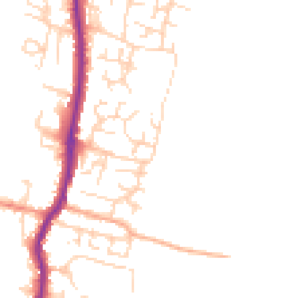 Daytime road noise heatmap for EN10 6NT