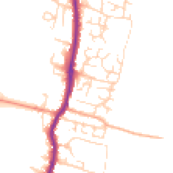 Daytime road noise heatmap for EN10 6PE