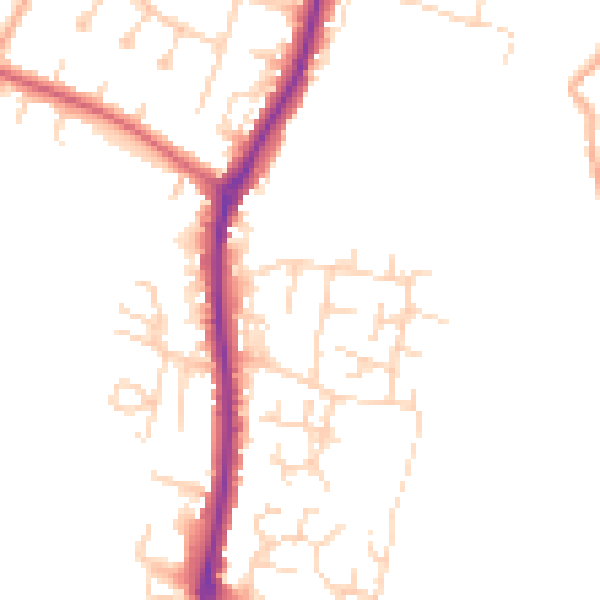 Daytime road noise heatmap for EN10 6PQ