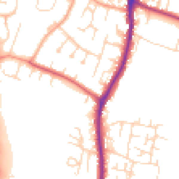 Daytime road noise heatmap for EN10 7HG