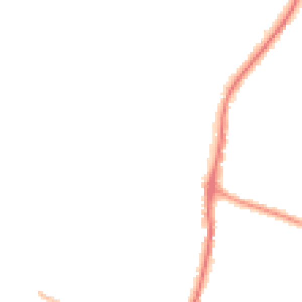 Night-time road noise heatmap for EN10 7PW