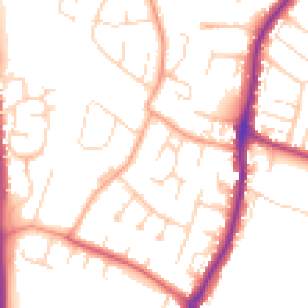 Daytime road noise heatmap for EN10 7RD