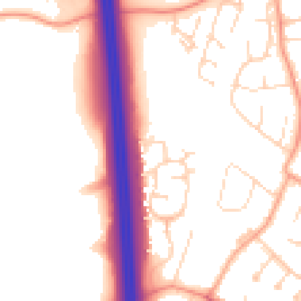Daytime road noise heatmap for EN10 7TF