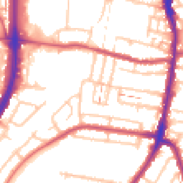 Daytime road noise heatmap for EN3 4BB