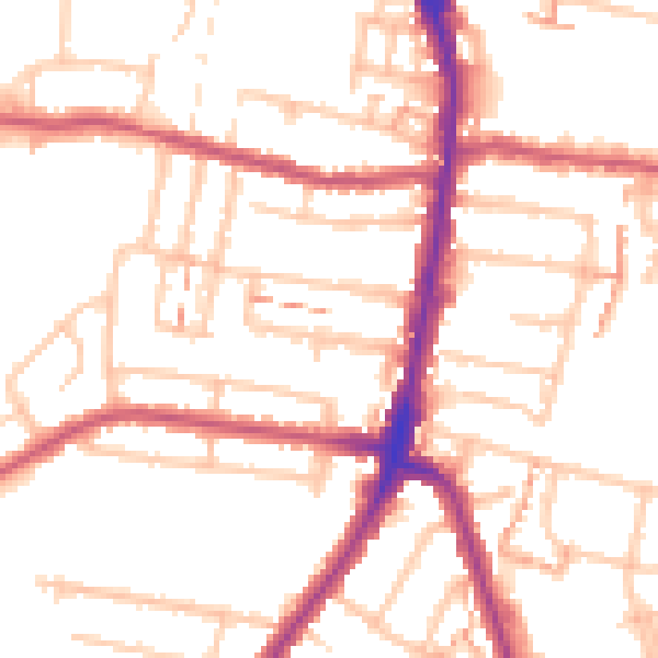 Daytime road noise heatmap for EN3 4BY