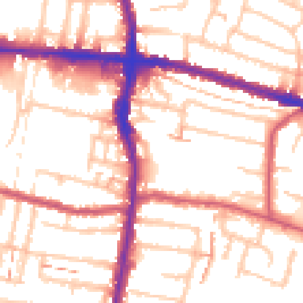 Daytime road noise heatmap for EN3 4DA