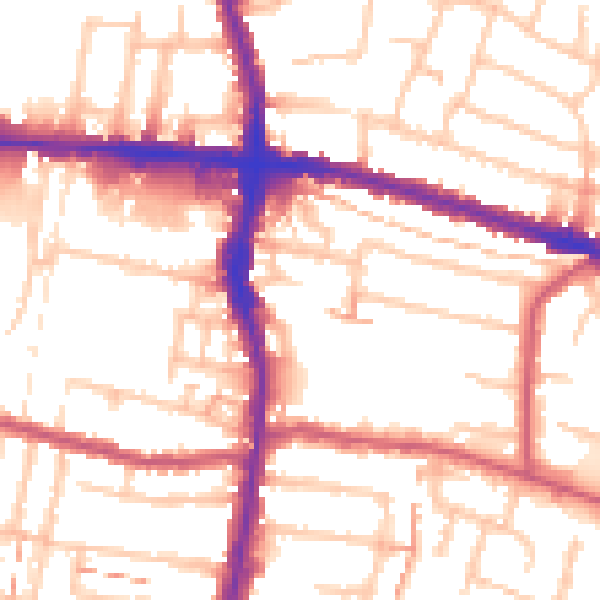 Daytime road noise heatmap for EN3 4DD