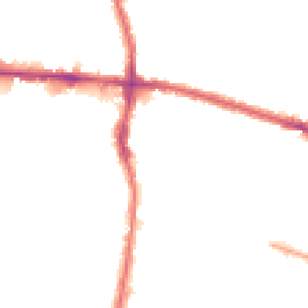 Night-time road noise heatmap for EN3 4DD